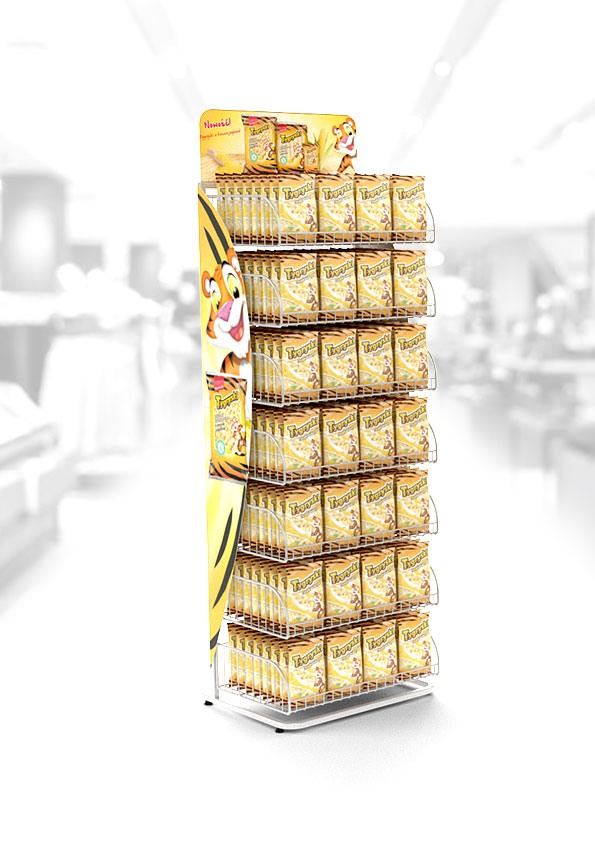 Permanent advertising stand for chips, snacks (EL-9974s)